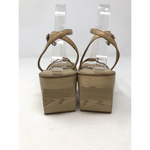 VTG 90's Y2K Mudd Brown Wood Platform Women Sz 7.5 Sandals Grunge Strappy Chunky - Picture 6 of 13